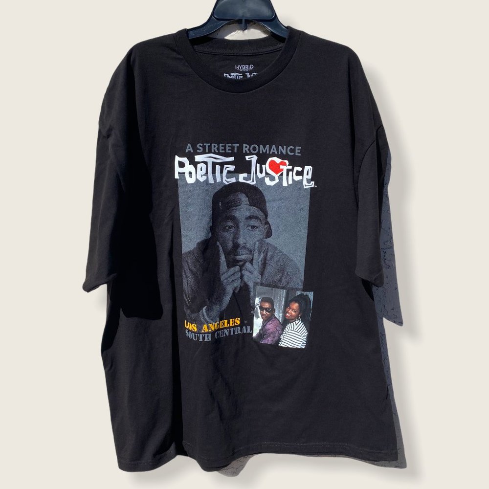 Men's Poetic Justice Black Graphic T Shirt - Picture 1 of 2